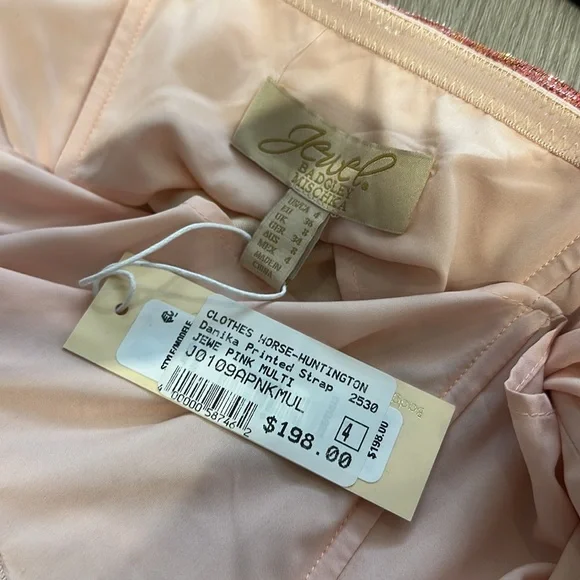 NWT Jewel Badgley Mischka Danika Printed Strapless Sheath Dress - Picture 7 of 7